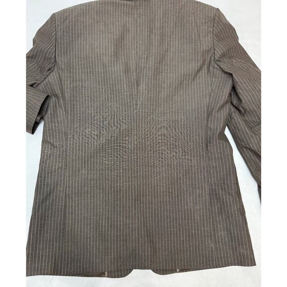 Vintage Y2K Express Design Studio Pinstripe Blazer Men Brown Vented Back 40R - Picture 8 of 12